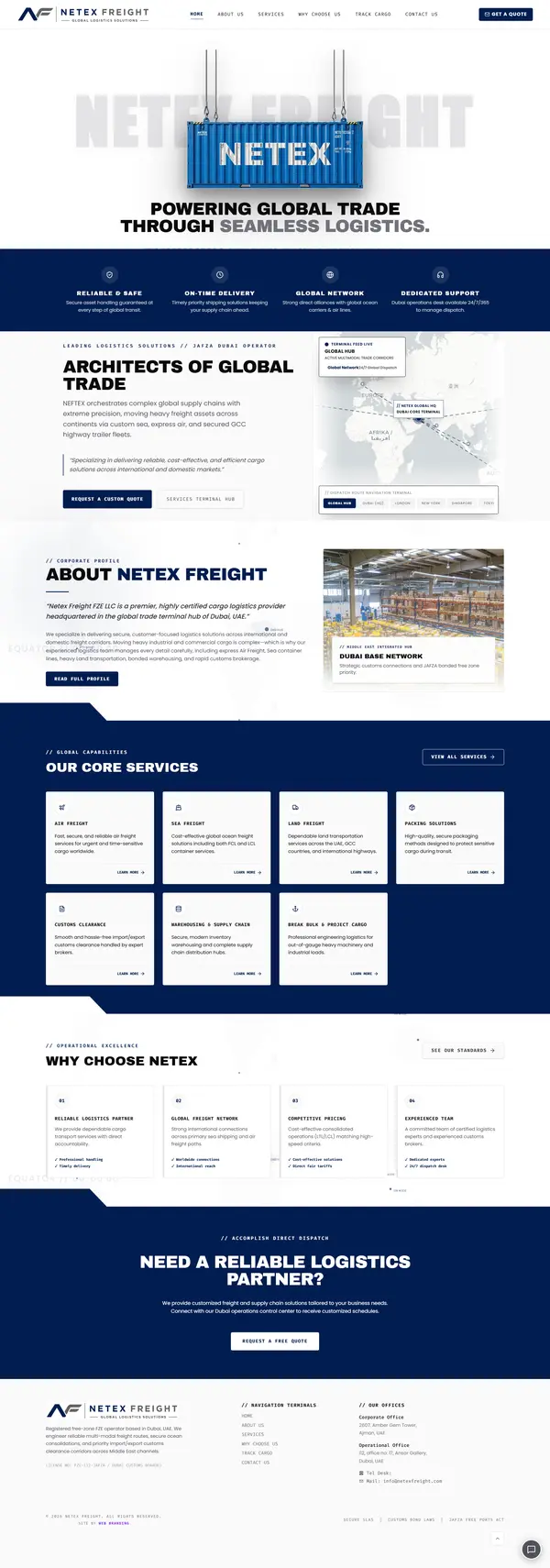 Netex Freight Web Design