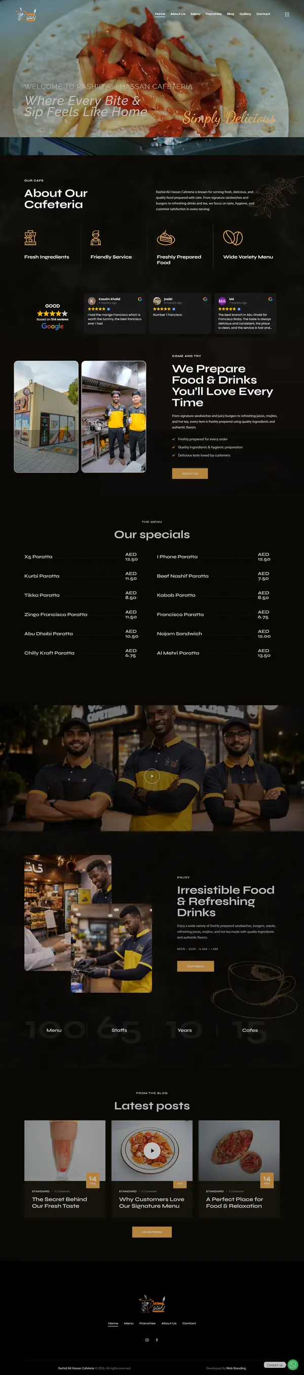 Rashi Cafe Web Design